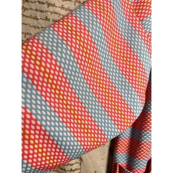 Vintage Handmade 60s Mod Long Neon  Cardigan w Pockets Hippie 70s  L.     N - Picture 3 of 7